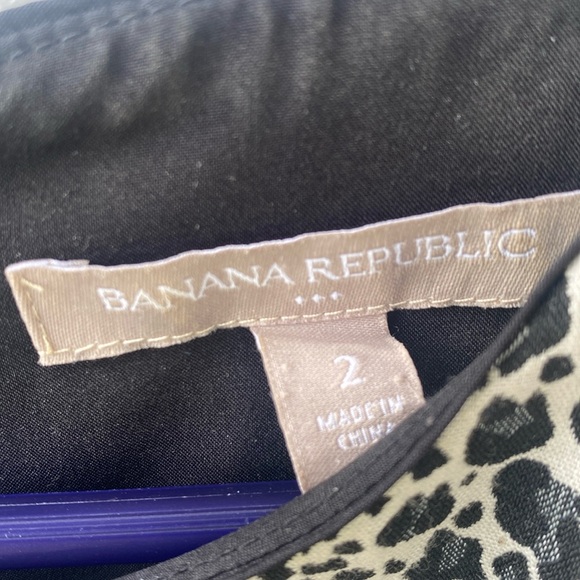 Banana Republic Factory Cream black & gray leopard print short sleeve dress 2 - Picture 5 of 7
